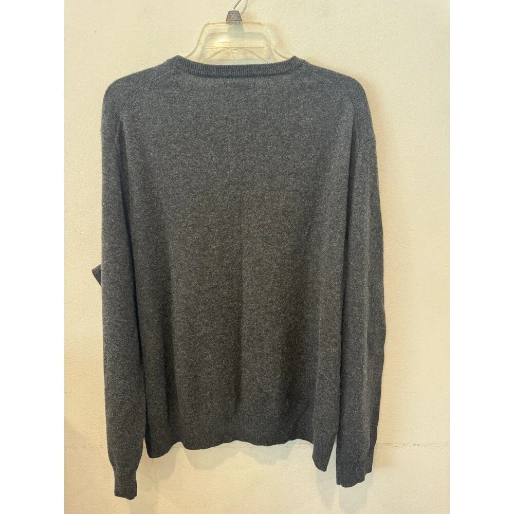 Polo Ralph Lauren Mens XXL Grey Italian Yarn Merino Wool Crew Neck Sweater Pony